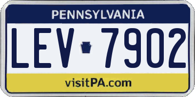 PA license plate LEV7902