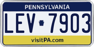 PA license plate LEV7903