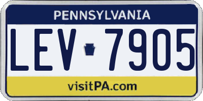 PA license plate LEV7905
