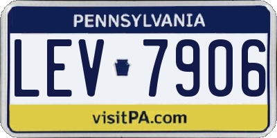 PA license plate LEV7906