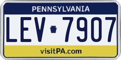 PA license plate LEV7907