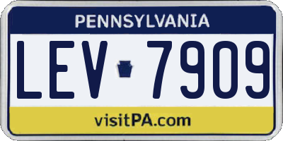 PA license plate LEV7909