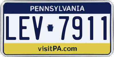 PA license plate LEV7911
