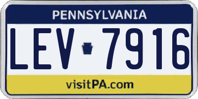 PA license plate LEV7916