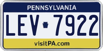 PA license plate LEV7922