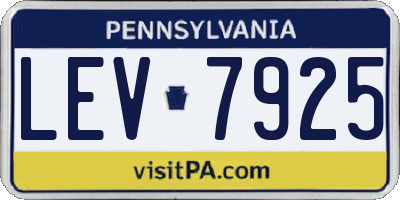 PA license plate LEV7925