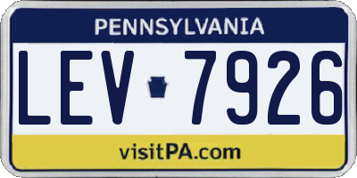 PA license plate LEV7926