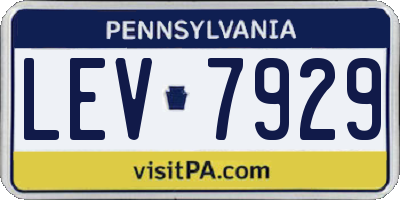 PA license plate LEV7929
