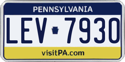 PA license plate LEV7930