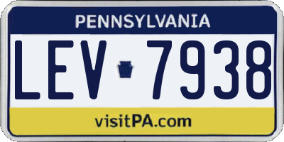 PA license plate LEV7938