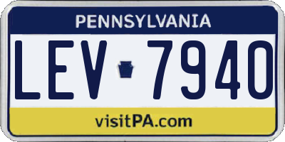 PA license plate LEV7940