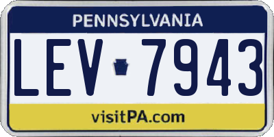 PA license plate LEV7943
