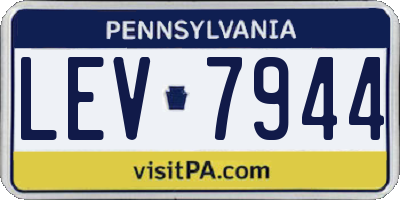 PA license plate LEV7944
