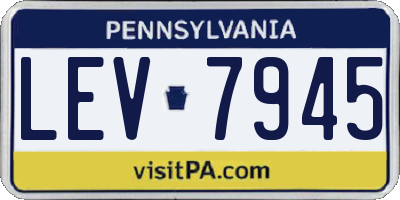 PA license plate LEV7945