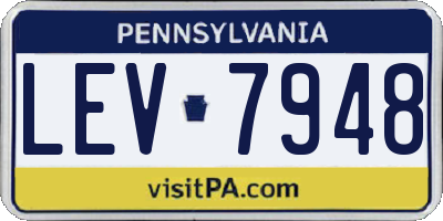 PA license plate LEV7948