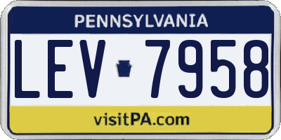 PA license plate LEV7958