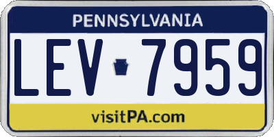 PA license plate LEV7959