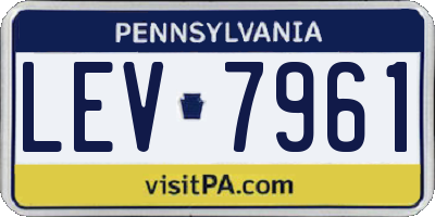 PA license plate LEV7961