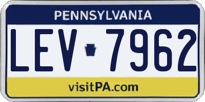 PA license plate LEV7962