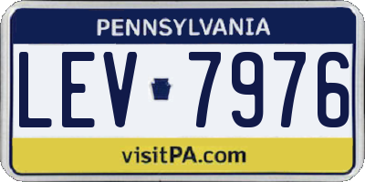 PA license plate LEV7976