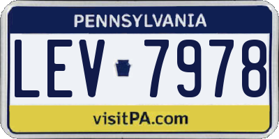 PA license plate LEV7978