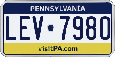 PA license plate LEV7980