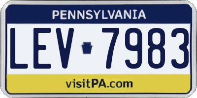 PA license plate LEV7983
