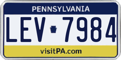 PA license plate LEV7984