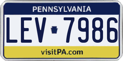 PA license plate LEV7986