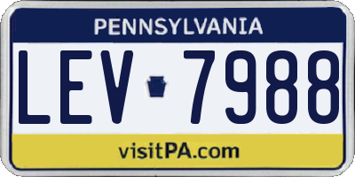 PA license plate LEV7988