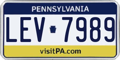 PA license plate LEV7989