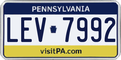 PA license plate LEV7992