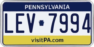 PA license plate LEV7994
