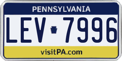 PA license plate LEV7996
