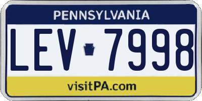 PA license plate LEV7998