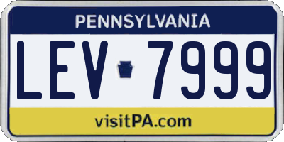 PA license plate LEV7999