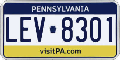 PA license plate LEV8301