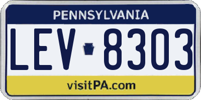 PA license plate LEV8303