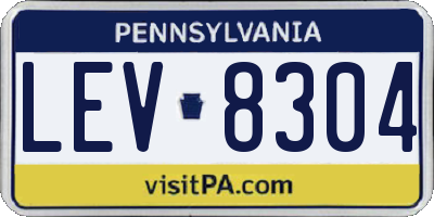 PA license plate LEV8304