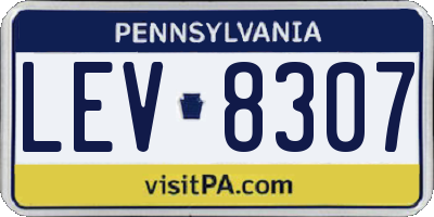 PA license plate LEV8307