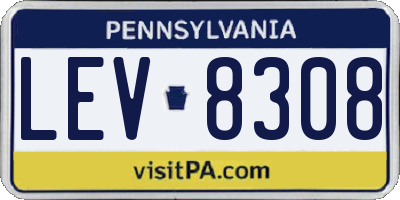 PA license plate LEV8308