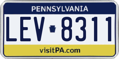 PA license plate LEV8311