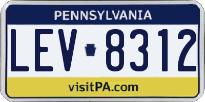 PA license plate LEV8312