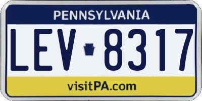 PA license plate LEV8317