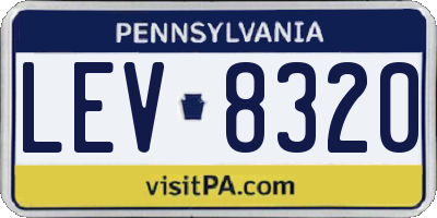 PA license plate LEV8320