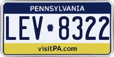 PA license plate LEV8322