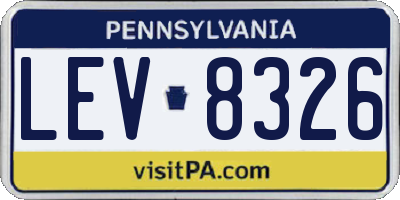 PA license plate LEV8326