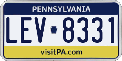 PA license plate LEV8331