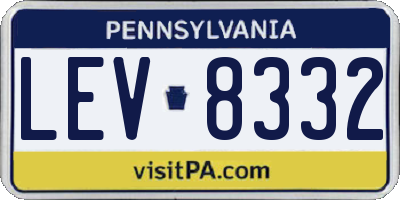 PA license plate LEV8332