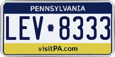 PA license plate LEV8333